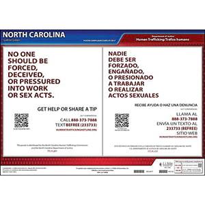 North Carolina Human Trafficking Poster