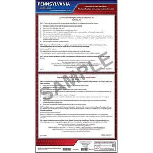 Pennsylvania Construction Workplace Misclassification Act Poster