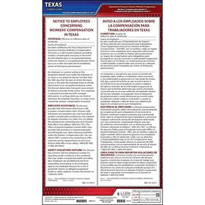 Texas Notice 7 Workers' Compensation Coverage (Certified Self-Insurance) Poster