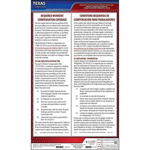 Texas Notice 8 Required Workers' Compensation Coverage Poster