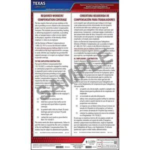 Texas Notice 8 Required Workers' Compensation Coverage Poster