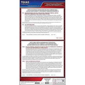 Texas Notice 9 Work-Related Communicable Diseases & Eligibility for Workers' Compensation Benefits Poster