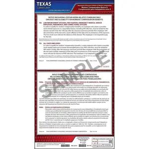 Texas Notice 9 Work-Related Communicable Diseases & Eligibility for Workers' Compensation Benefits Poster