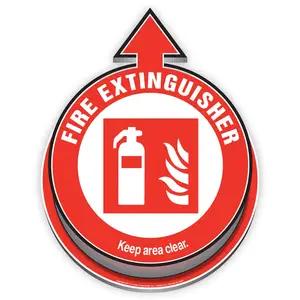 Fire Extinguisher Located Here: Keep Area Clear 3D Floor Decal