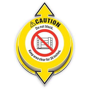 Caution: Do Not Block; Keep Area Clear For 36 Inches 3D Floor Decal