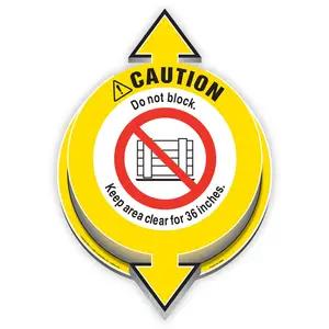 Caution: Do Not Block; Keep Area Clear For 36 Inches 3D Floor Decal