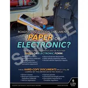 Roadside Inspection Documents: Paper or Electronic - Motor Carrier Safety Poster