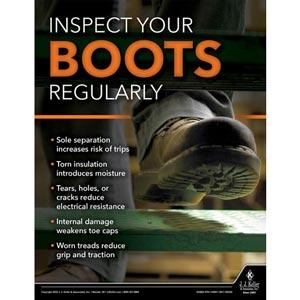 Inspect Your Boots Regularly - Workplace Safety Training Poster