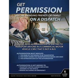 Get Permission Before Bringing Friends Or Family On A Dispatch - Transport Safety Risk Poster