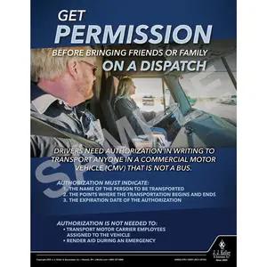 Get Permission Before Bringing Friends Or Family On A Dispatch - Transport Safety Risk Poster