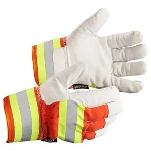 J. J. Keller® SAFEGEAR® Goatskin Hi-Vis Leather Gloves