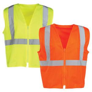 J. J. Keller® SAFEGEAR® Hi-Vis Type R Class 2 Reversible Safety Vest – Zipper Closure with Vertical Reflective Tape