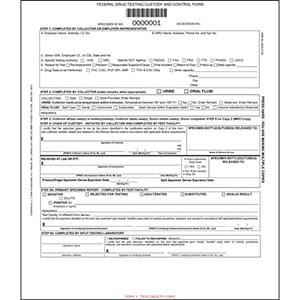 Federal Drug Testing Custody And Control Form