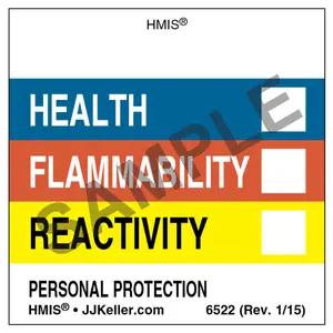 Original HMIS® Labels - Without Chronic Hazards Box