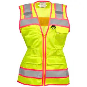 J. J. Keller® SAFEGEAR® Women’s Fit Hi-Vis Lime with Pink Trim Type R Class 2 Safety Vest
