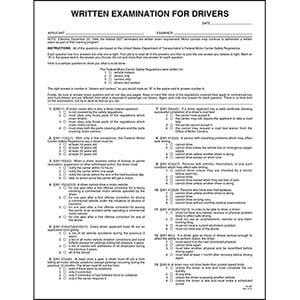 Driver's Written Examination Form