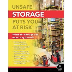 Unsafe Storage Puts You At Risk - Workplace Safety Training Poster
