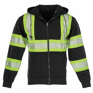 J. J. Keller® SAFEGEAR® Black Zipper Sweatshirt Type O Class 1 and CSA Z96-22 Class 1 Level 2