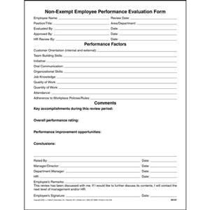 Employee Non-Exempt Performance Evaluation Form