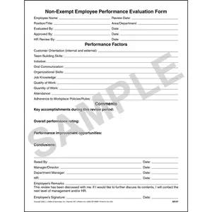 Employee Non-Exempt Performance Evaluation Form