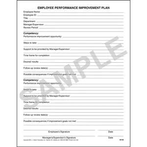 Employee Performance Improvement Plan Form
