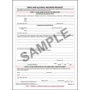 Drug and Alcohol Records Request