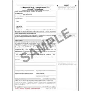 U.S. DOT Alcohol Testing Form w/ 2-Line Street Address