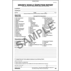 Detailed Driver's Vehicle Inspection Report, 2-Ply, w/Carbon - Stock
