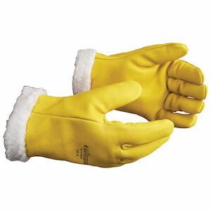 J. J. Keller® SAFEGEAR® Yellow Cowhide Leather Sherpa Lined Gloves