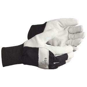 J. J. Keller® SAFEGEAR® Cowhide Leather/Black Twill Rigger Glove with Fleece Lining