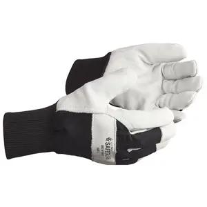 J. J. Keller® SAFEGEAR® Cowhide Leather/Black Twill Rigger Glove with Fleece Lining