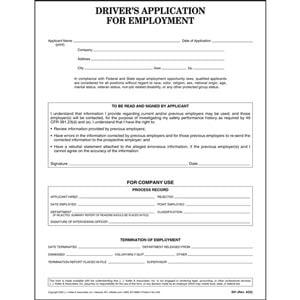 Driver's Application for Employment - ADA-Compliant