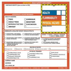HMIS® III Hazard Summary Label