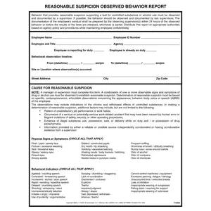 New Jersey Reasonable Suspicion Observation Form