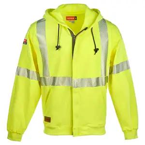 J. J. Keller® SAFEGEAR® Flame Resistant Hi Vis Full-Zip Sweatshirt, Type R Class 3, CAT 2