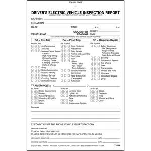 Driver’s Electric Vehicle (E-Vehicle) Inspection Report