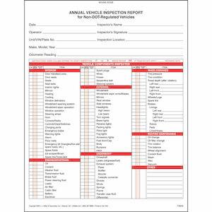 Annual Vehicle Inspection Report for Non-DOT-Regulated Vehicles