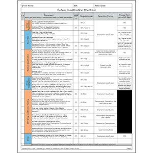 Re-Hire Driver Qualification Requirement Checklist