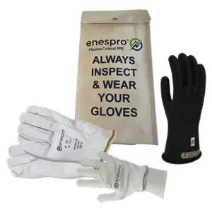 Enespro® Class 00 Voltage 11” Black Glove Kit with Flame Resistant Knit Liner Gloves