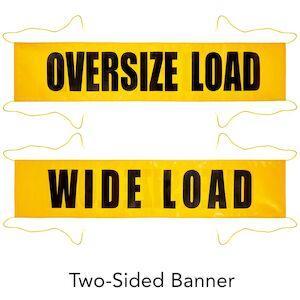 Vinyl Wide Load/Oversize Load Banner w/ Ropes Sewn In