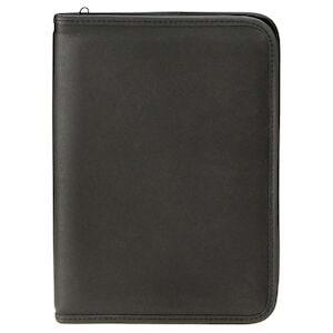 Vinyl Zipper-Closure Book Holder with Flip-File Insert