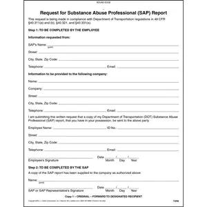 Request for Substance Abuse Professional (SAP) Report