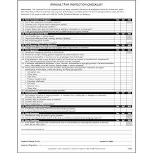 Spill Prevention, Control and Countermeasure (SPCC) Annual Checklist