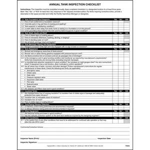 Spill Prevention, Control and Countermeasure (SPCC) Annual Checklist