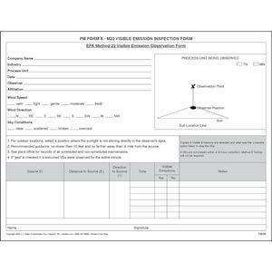 PM Form X - Method 22 (M22) Visual Emission Inspection Form