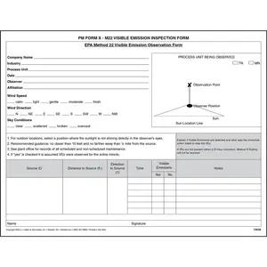 PM Form X - Method 22 (M22) Visual Emission Inspection Form