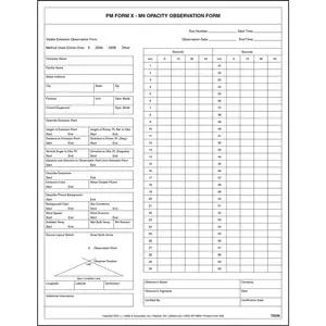 PM Form X - Method 9 (M9) Opacity Observation Form
