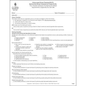 Entry-Level Driver Training (ELDT) Behind-the-Wheel Checklist for Class B CDL