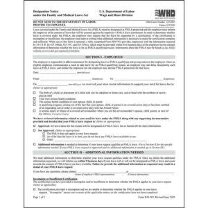 FMLA Designation Notice Under the Family and Medical Leave Act – Form WH-382