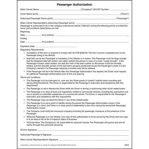 Passenger Policy Permission Form